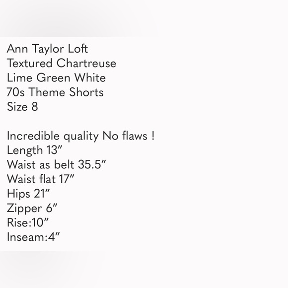 LOFT Yellow High Waist Tailored Shorts women’s sized 8 - Picture 7 of 7